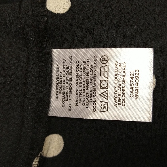 Loft, black with white polka dots blouse, size M, long sleeve, NWT, womens - Picture 8 of 8